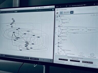 Ein PC-Bildschirm zeigt eine Datenanalyse im Kontext von Smart Industry
