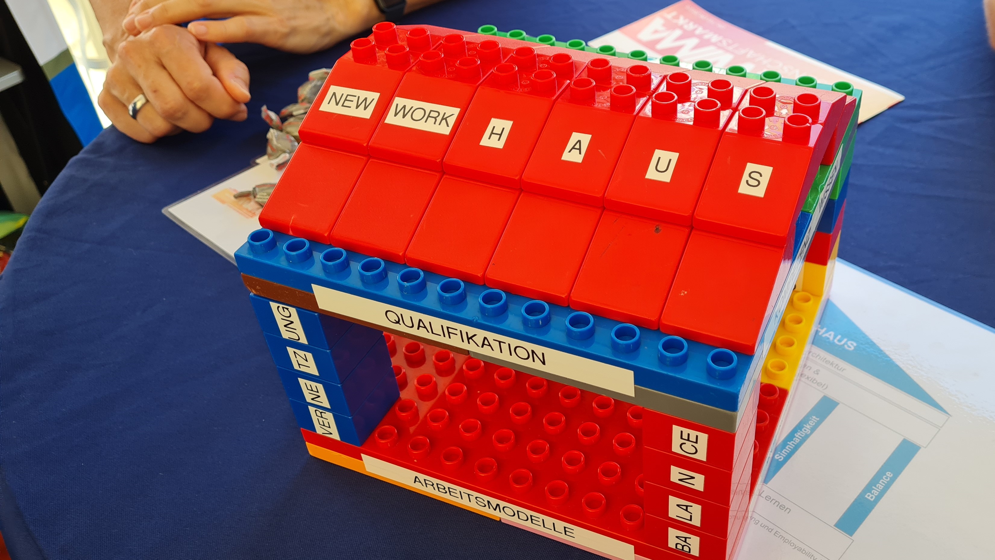 Modell des New Work Hauses am EMPOWER-Stand auf dem Mainzer Wissenschaftsmarkt