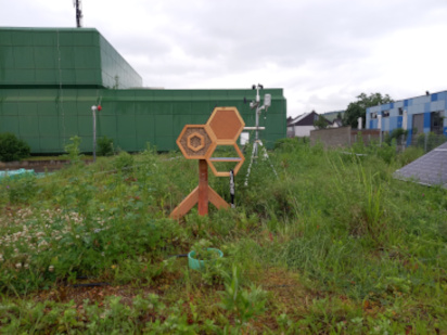 Gerät zur Insektenbestimmung auf dem Gründach.